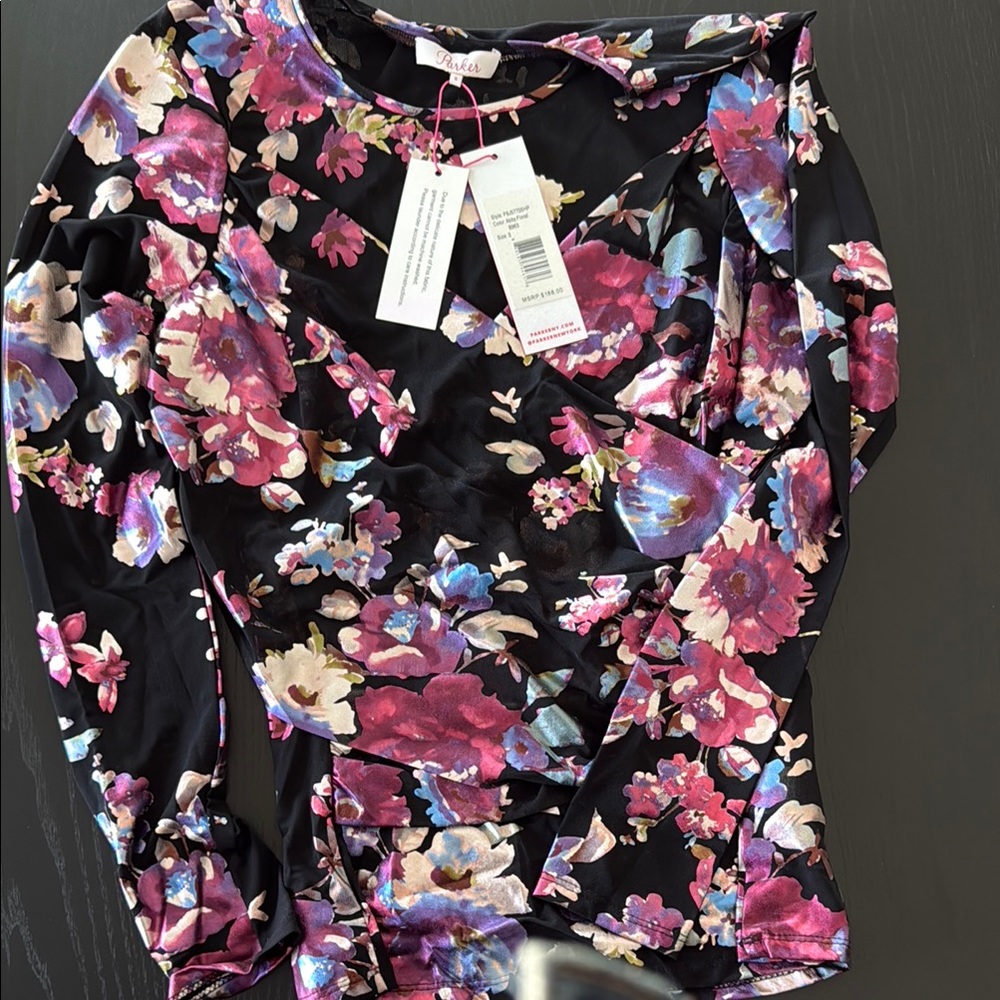 Floral Black Top by Guess